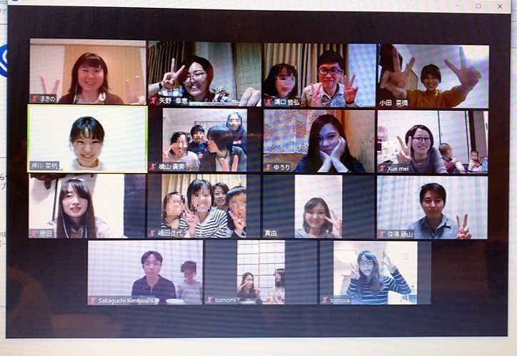 <span class="image-title">on-line歓迎会の様子</span> on-line歓迎会の様子