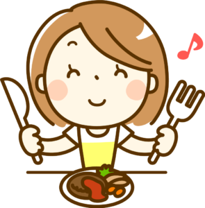 ランチを食べる女性